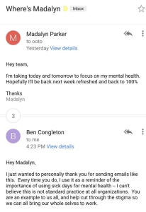 Madalyn Parker email and response from employer
